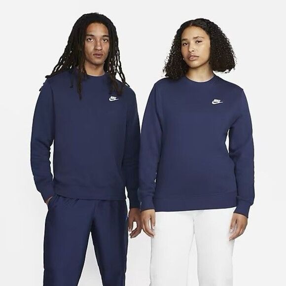 Nike Tops - Nike Sportswear Club Fleece Crew Womens Pullover Blue Navy Sweater 3XL DV5087